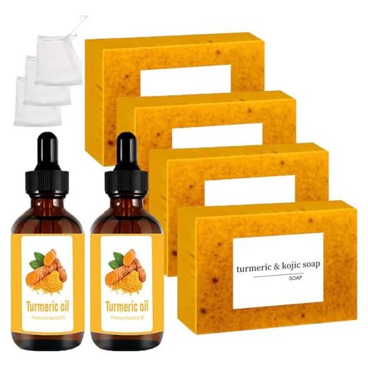 Juego de Jabón de Cúrcuma y Aceite Esencial Aacnre - 6 Piezas