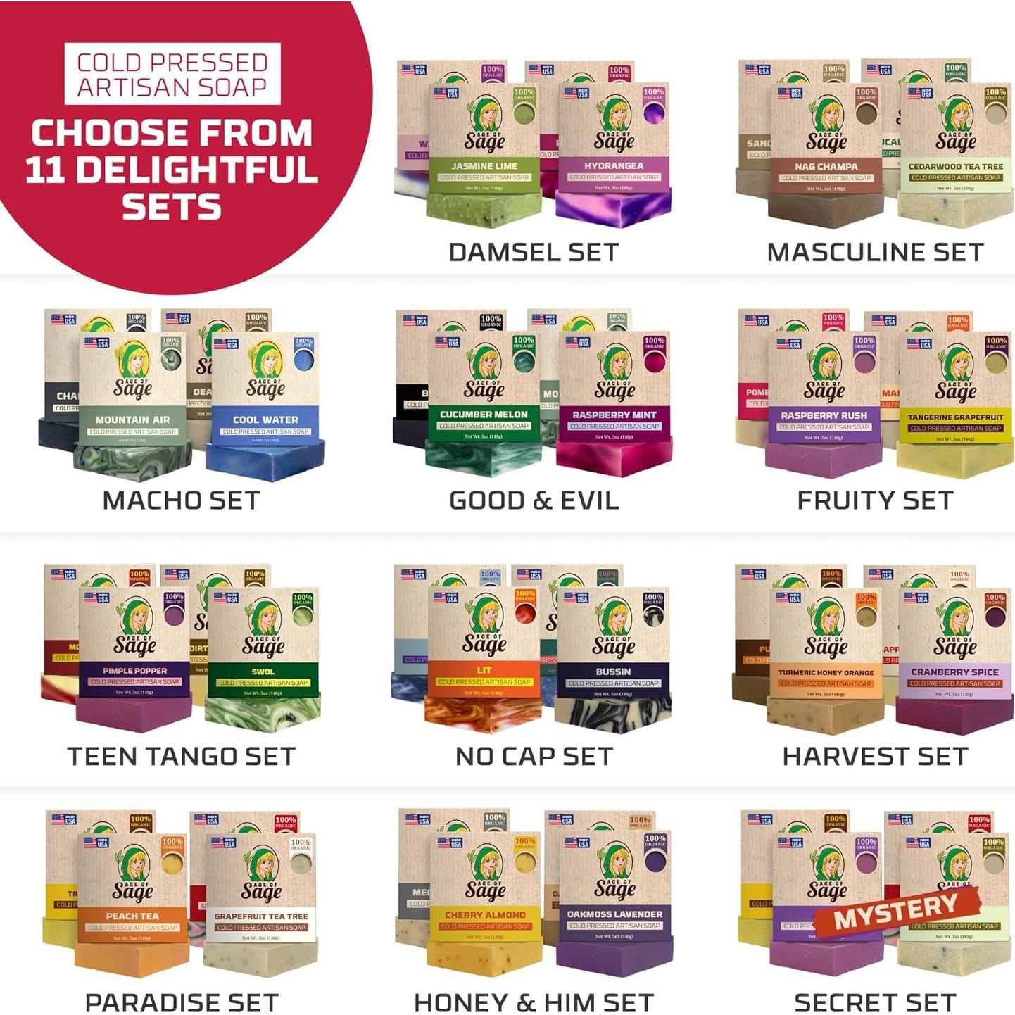 Set de Jabones Naturales Frutales Age of Sage - 4 Unidades