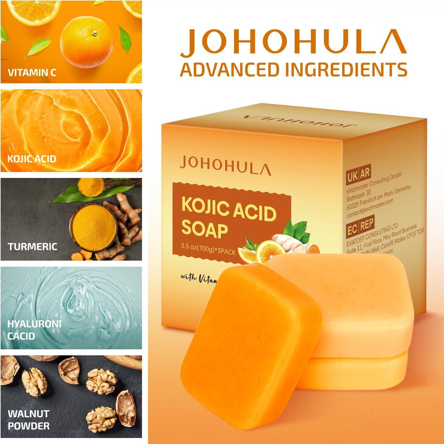 Jabón Kójico con Vitamina C y Cúrcuma - 3 x 100g