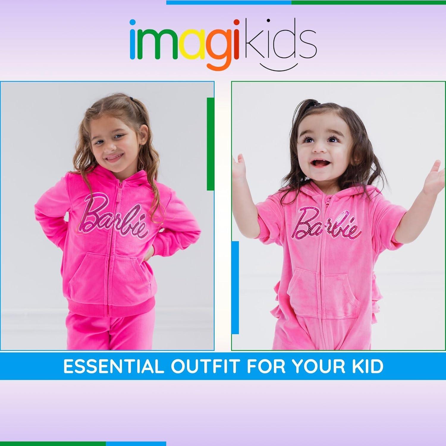 Conjunto sudadera y pantalones Barbie Rosa 5T para niñas