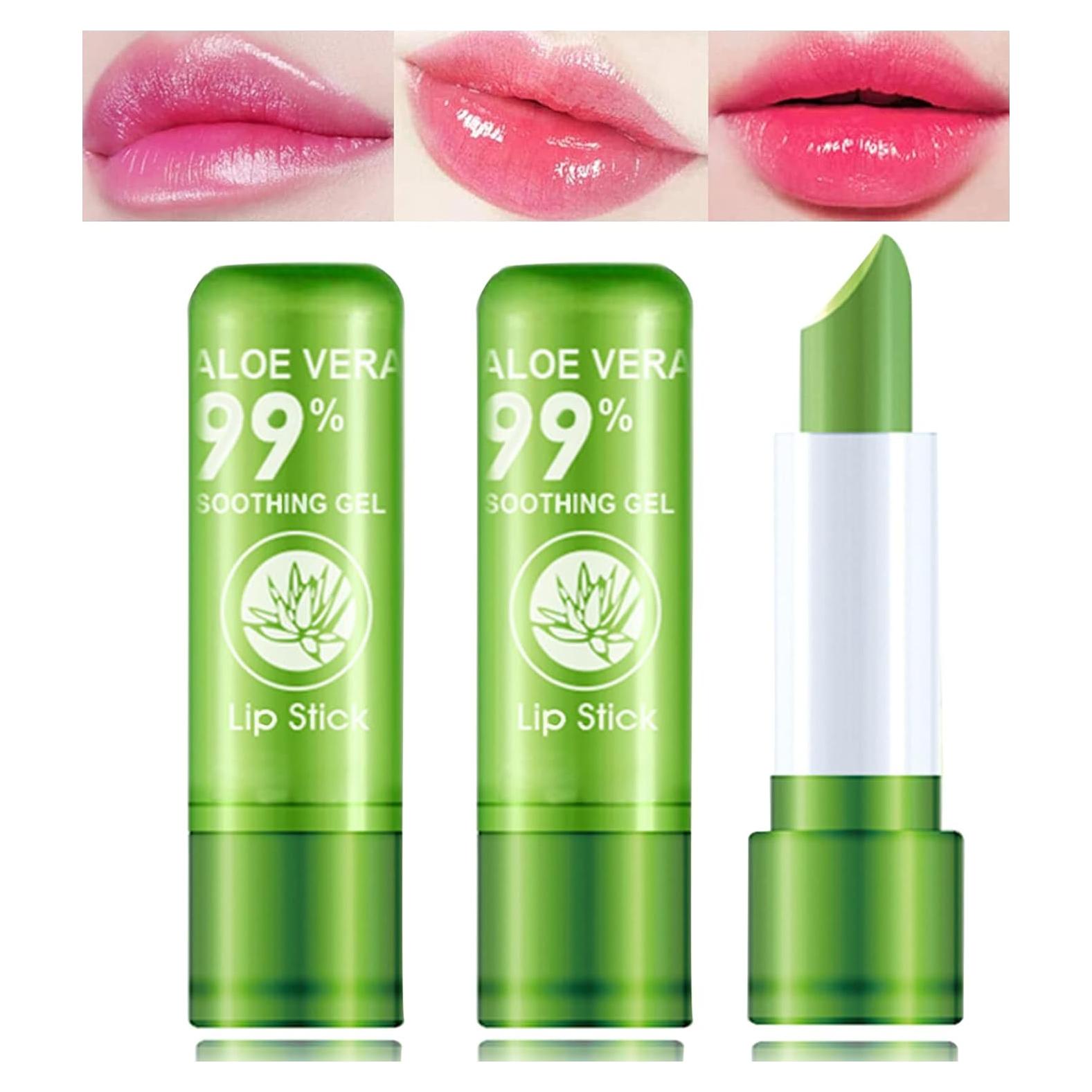 Pintalabios de Aloe Vera WYBLZPXZ 3 Pcs Hidratante Mágico