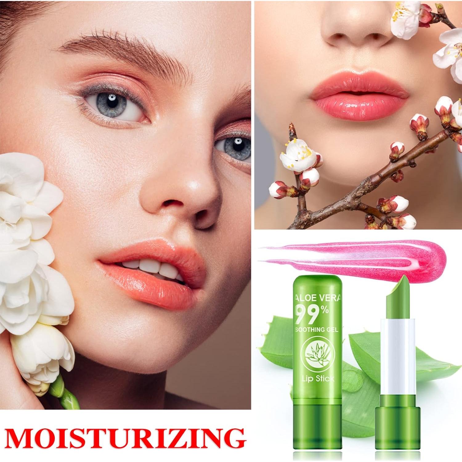 Pintalabios de Aloe Vera WYBLZPXZ 3 Pcs Hidratante Mágico