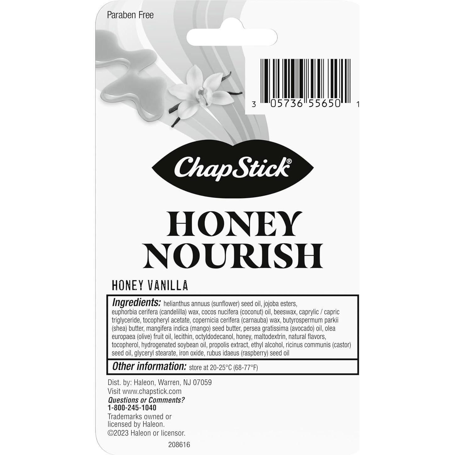 Bálsamo Labial ChapStick Miel Nutritivo 3 Tubos 12.7g