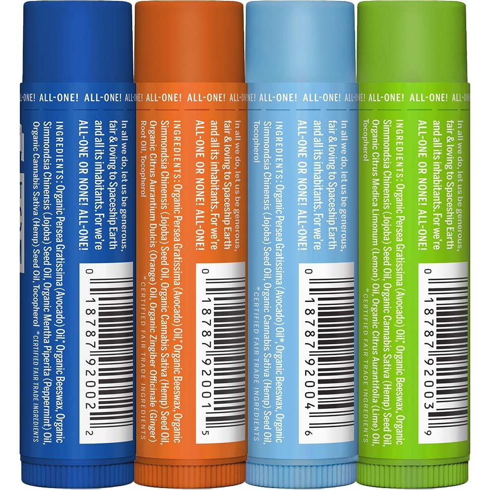 Bálsamo Labial Orgánico Dr. Bronner's - Variedad 4 Sabores 4.25g