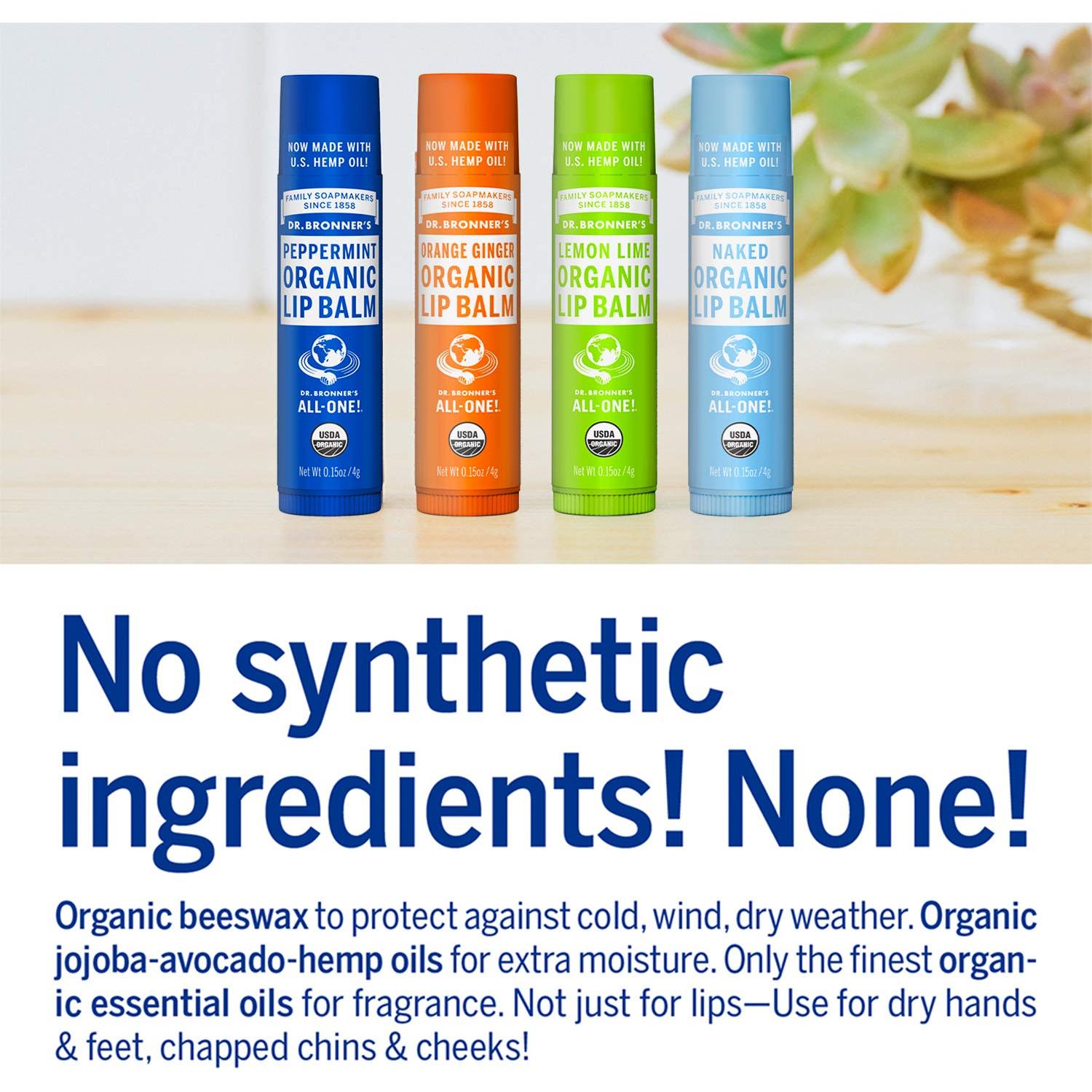 Bálsamo Labial Orgánico Dr. Bronner's - Variedad 4 Sabores 4.25g