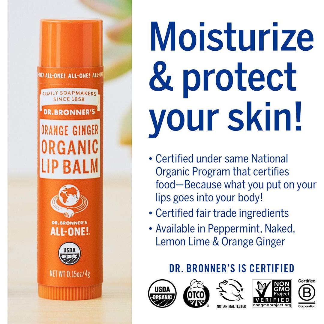 Bálsamo Labial Orgánico Dr. Bronner's - Variedad 4 Sabores 4.25g