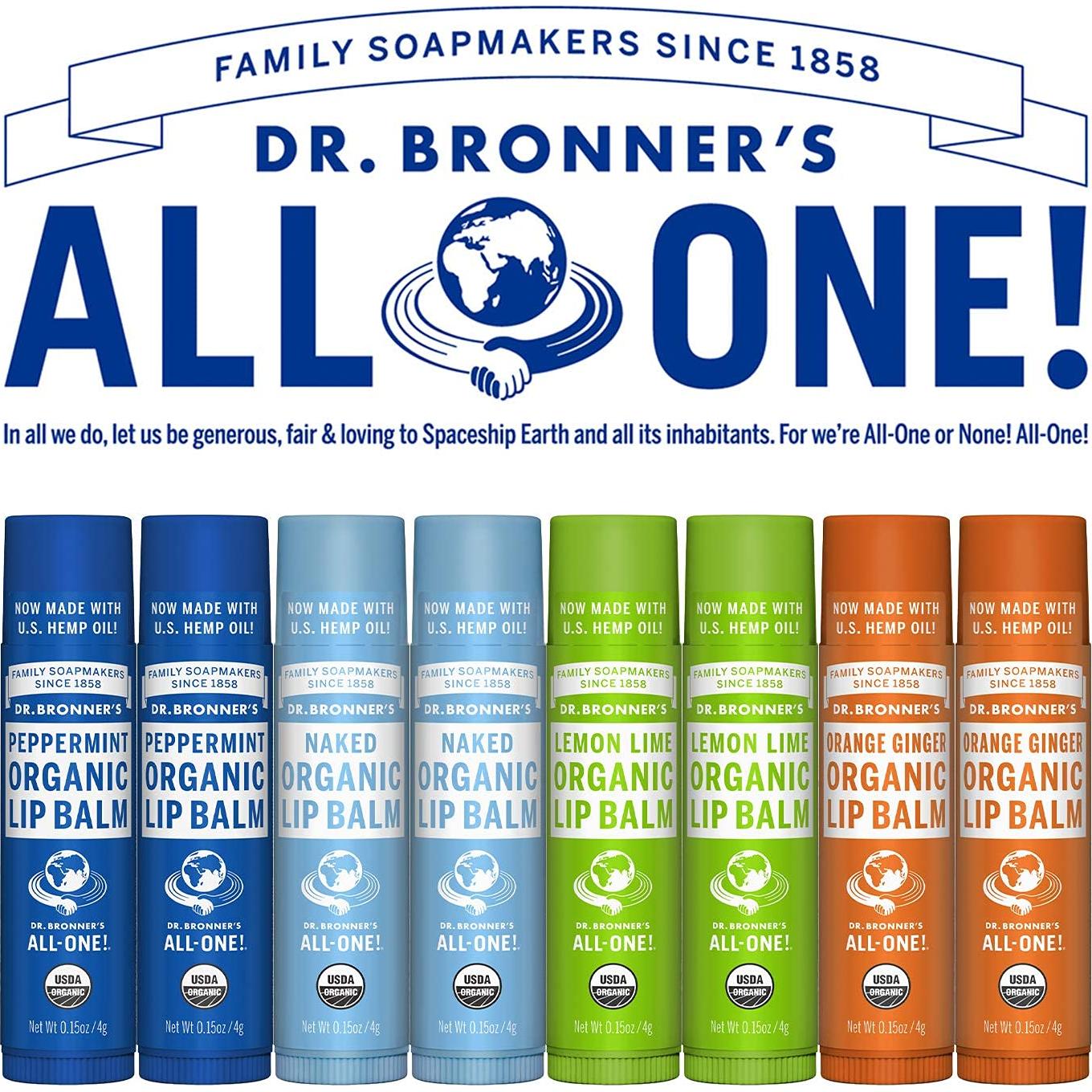 Bálsamo Labial Orgánico Dr. Bronner's - Variedad 4 Sabores 4.25g