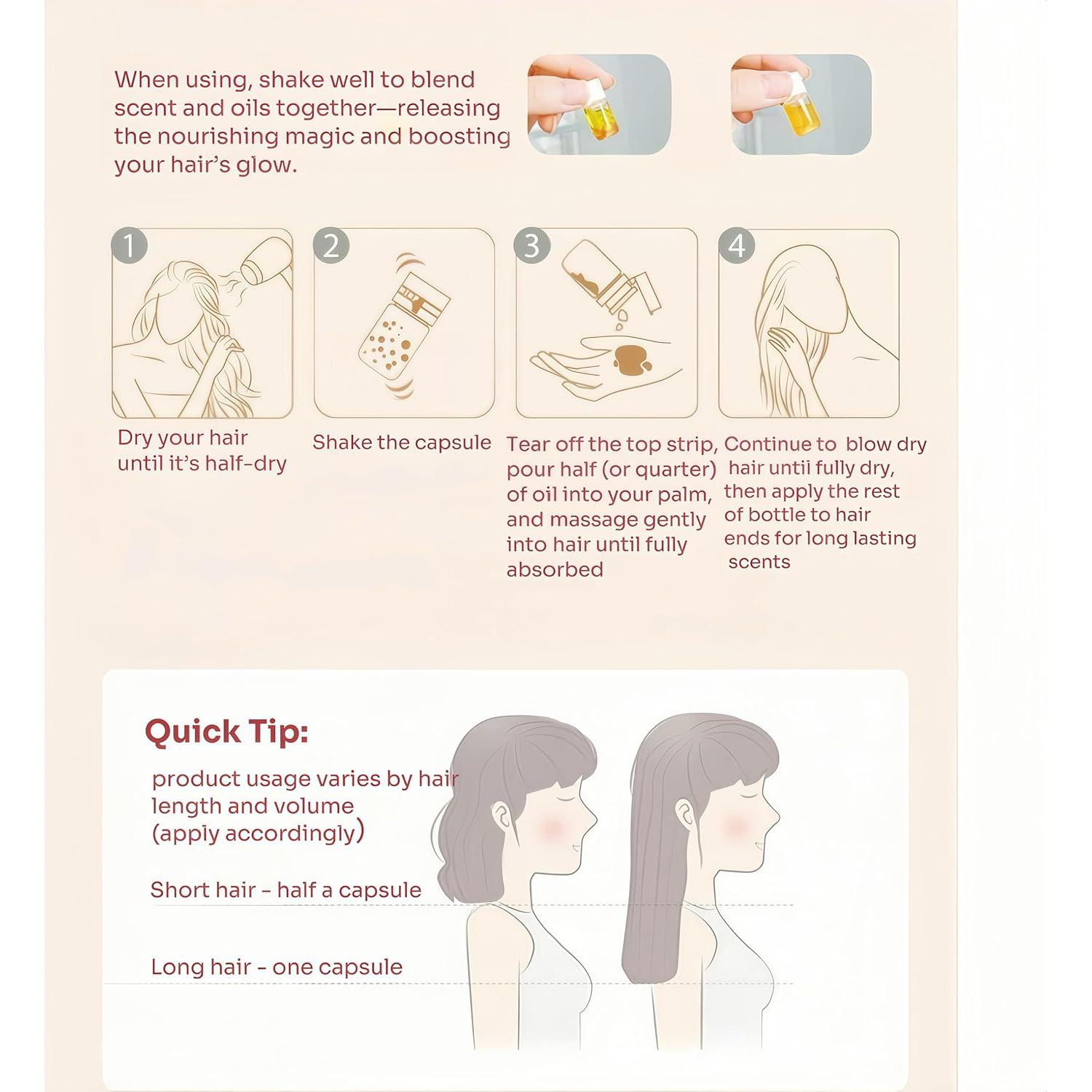 Suero de Aceite para Cabello 2 en 1 Longway - 40 Piezas