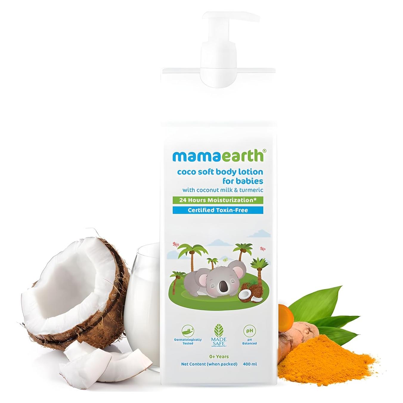 Loción Corporal Suave Coco Mamaearth 400ml para Bebés