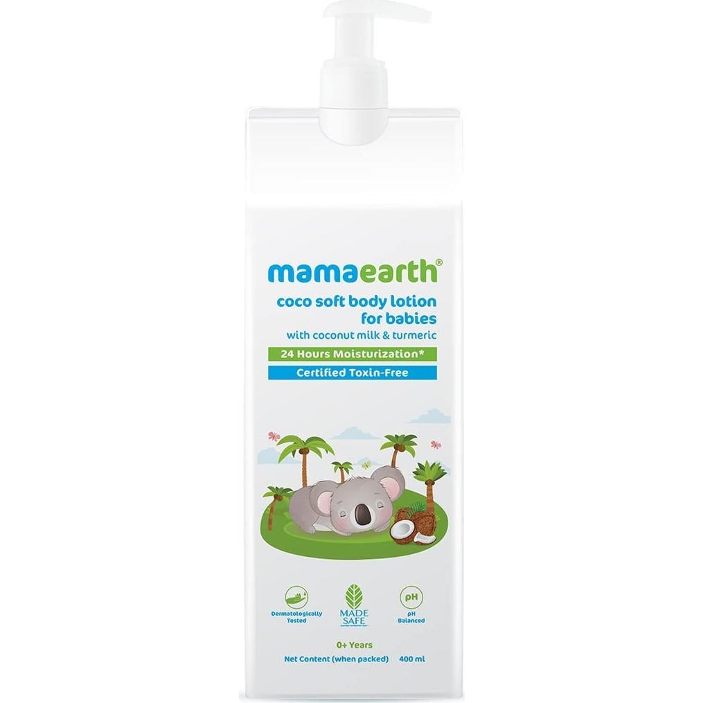 Loción Corporal Suave Coco Mamaearth 400ml para Bebés