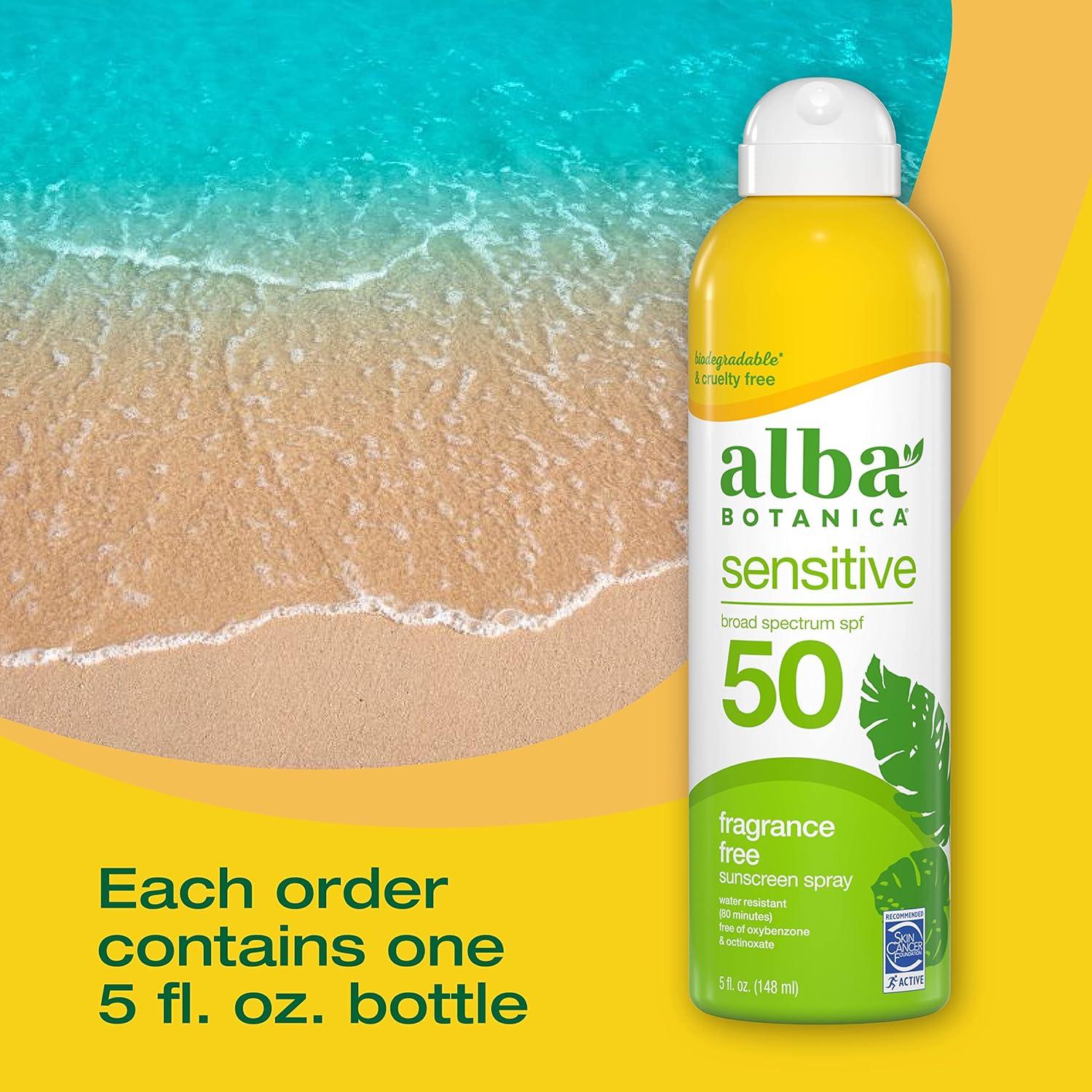 Spray Solar Sensible Alba Botanica SPF 50 148 ml Sin Fragancia
