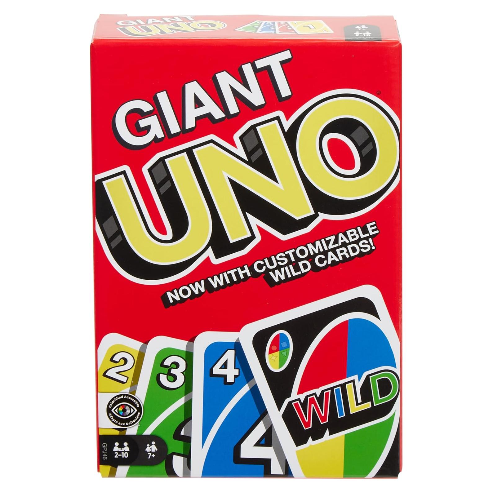 Juego de Cartas UNO Gigante Mattel para 2 a 10 Jugadores