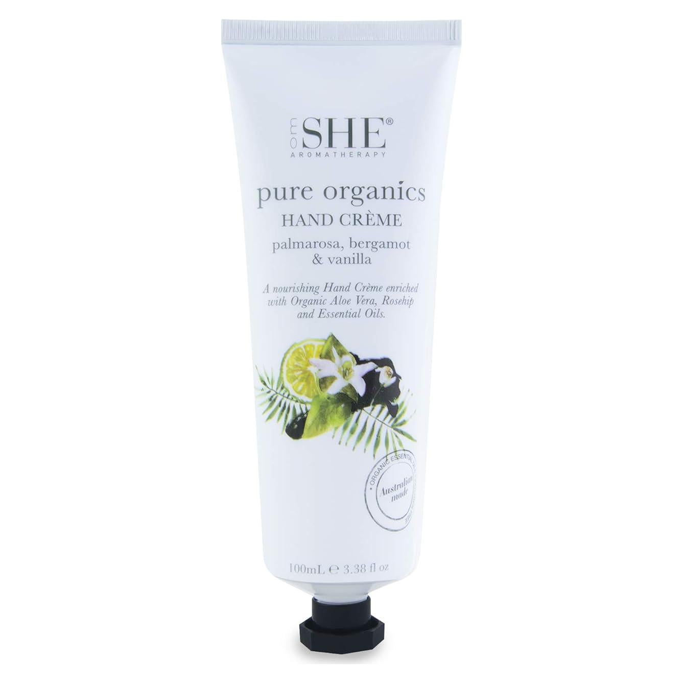 Crema de Manos Orgánica Om She Aromaterapia 117g - Palmarosa, Bergamota, Vainilla