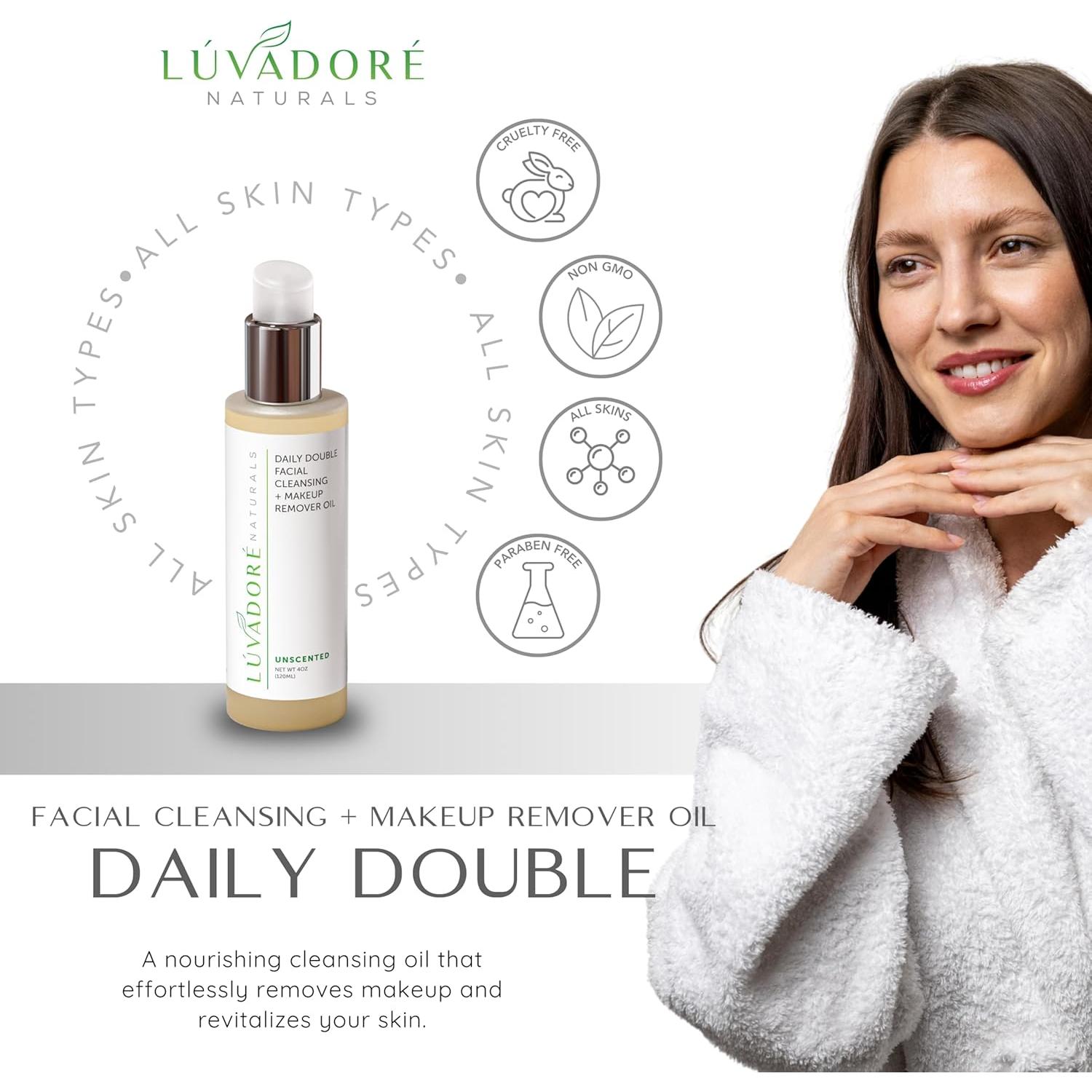 Limpiador Facial Doble Diario Luvadore 2 en 1 Aceite 113g