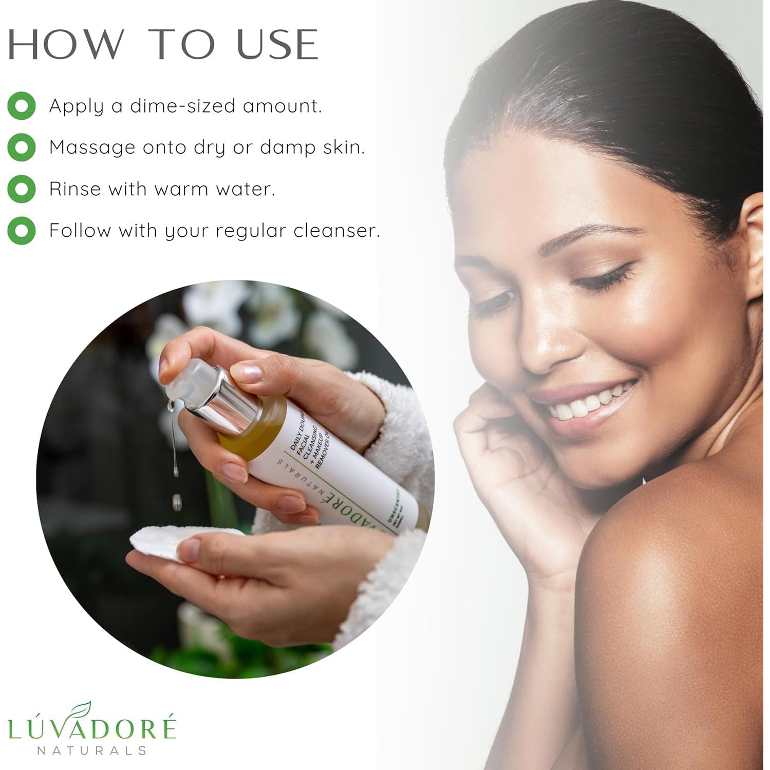 Limpiador Facial Doble Diario Luvadore 2 en 1 Aceite 113g