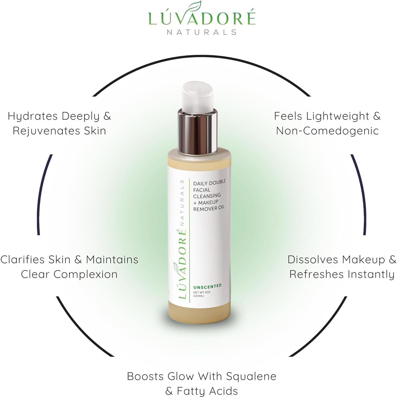 Limpiador Facial Doble Diario Luvadore 2 en 1 Aceite 113g