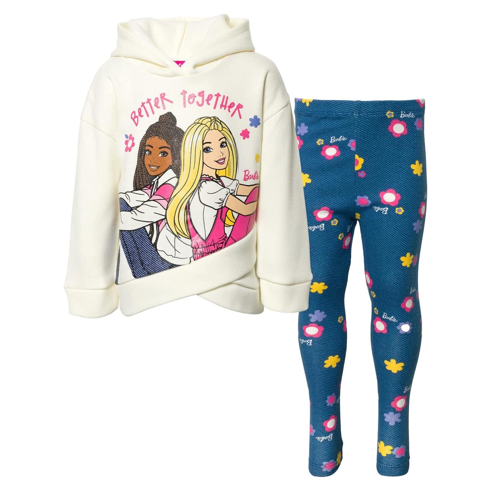 Conjunto sudadera y leggings para niñas Barbie 4T azul/blanco
