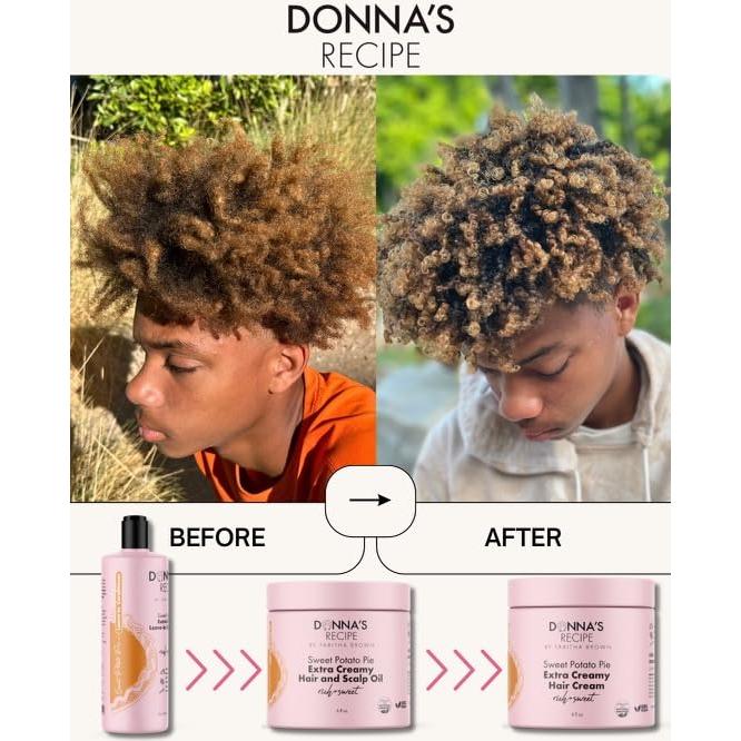 Crema para el Cabello Pastel de Batata Donna 170g - Hidratación y Definición