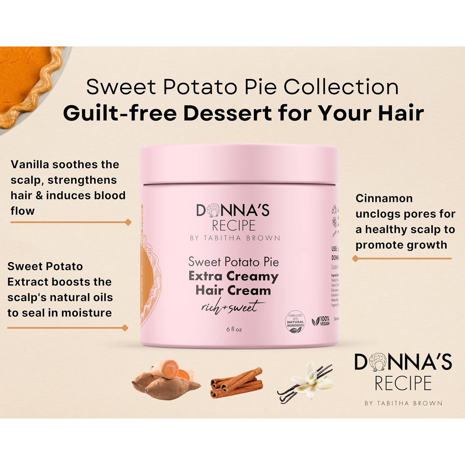 Crema para el Cabello Pastel de Batata Donna 170g - Hidratación y Definición