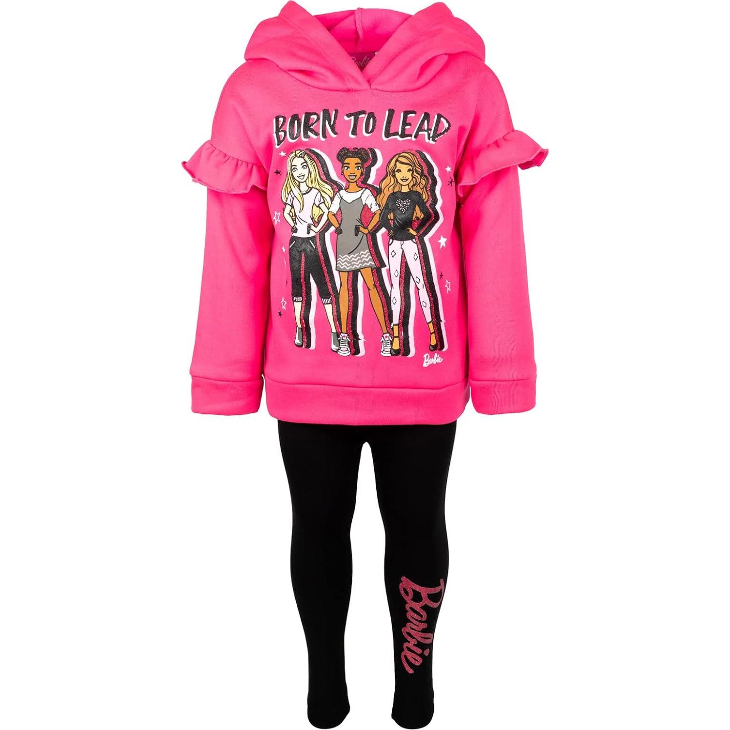 Conjunto sudadera y leggings Barbie para niñas 2T a 18-20