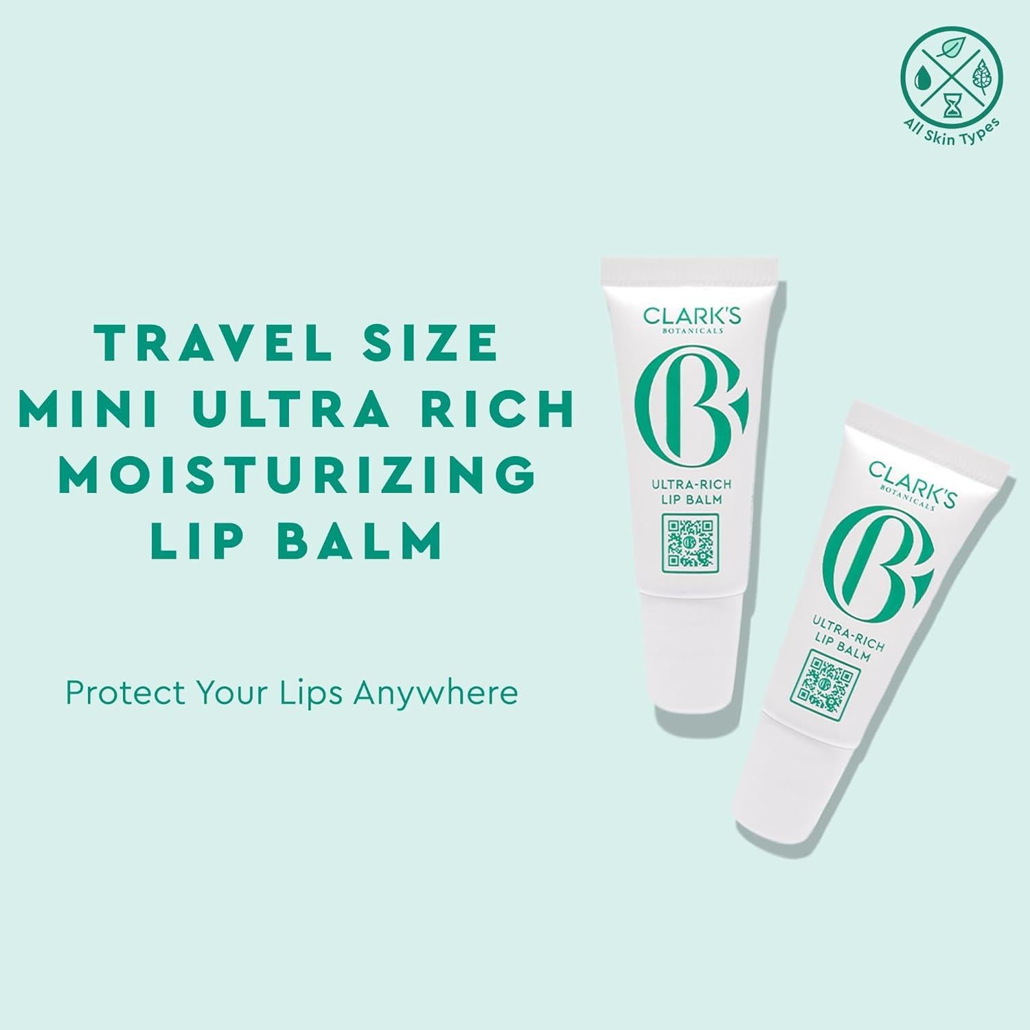 Bálsamo Labial Clark's Botanicals Mini Viaje Colágeno 2 Pzas