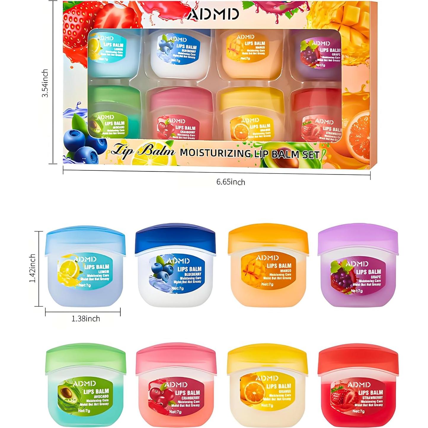 Set de bálsamo labial hidratante 8 sabores Shantou 100g