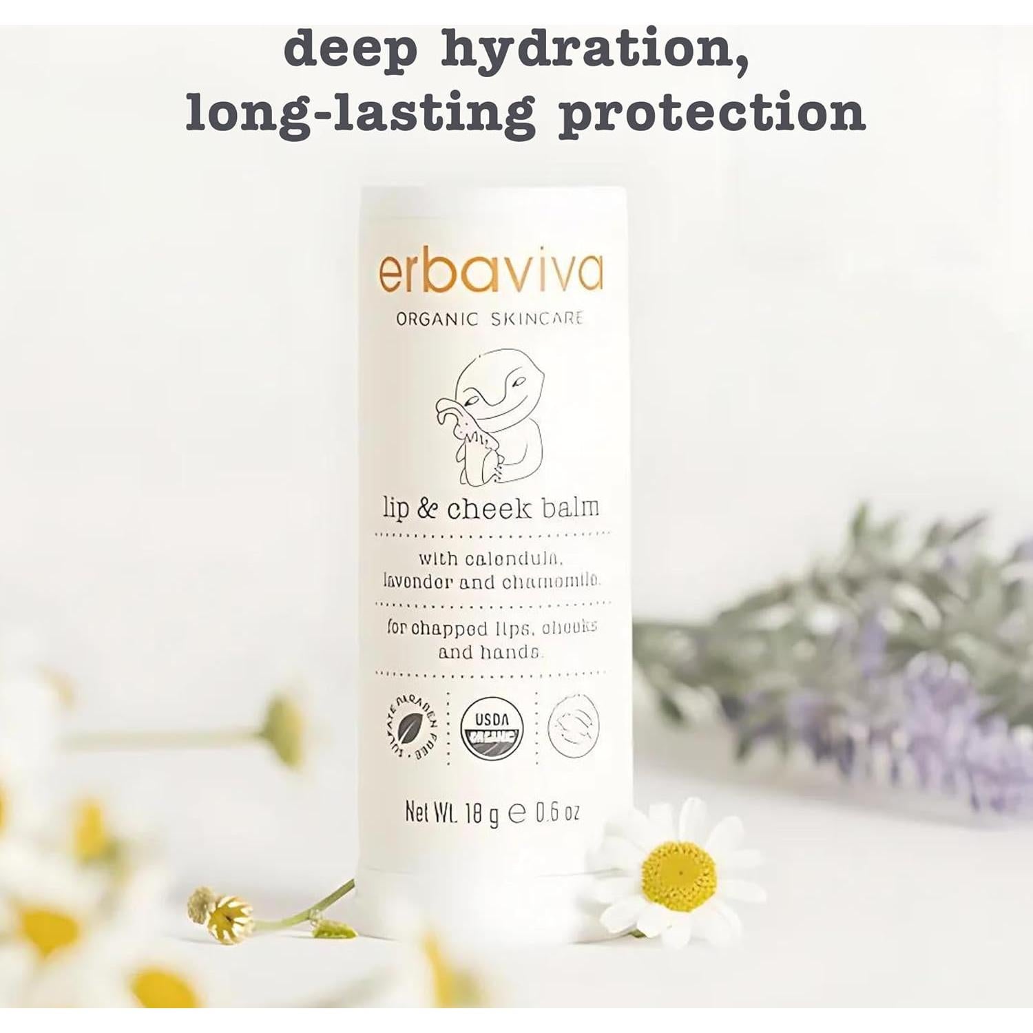 Bálsamo Orgánico Erbaviva para Labios y Mejillas - Hidratante