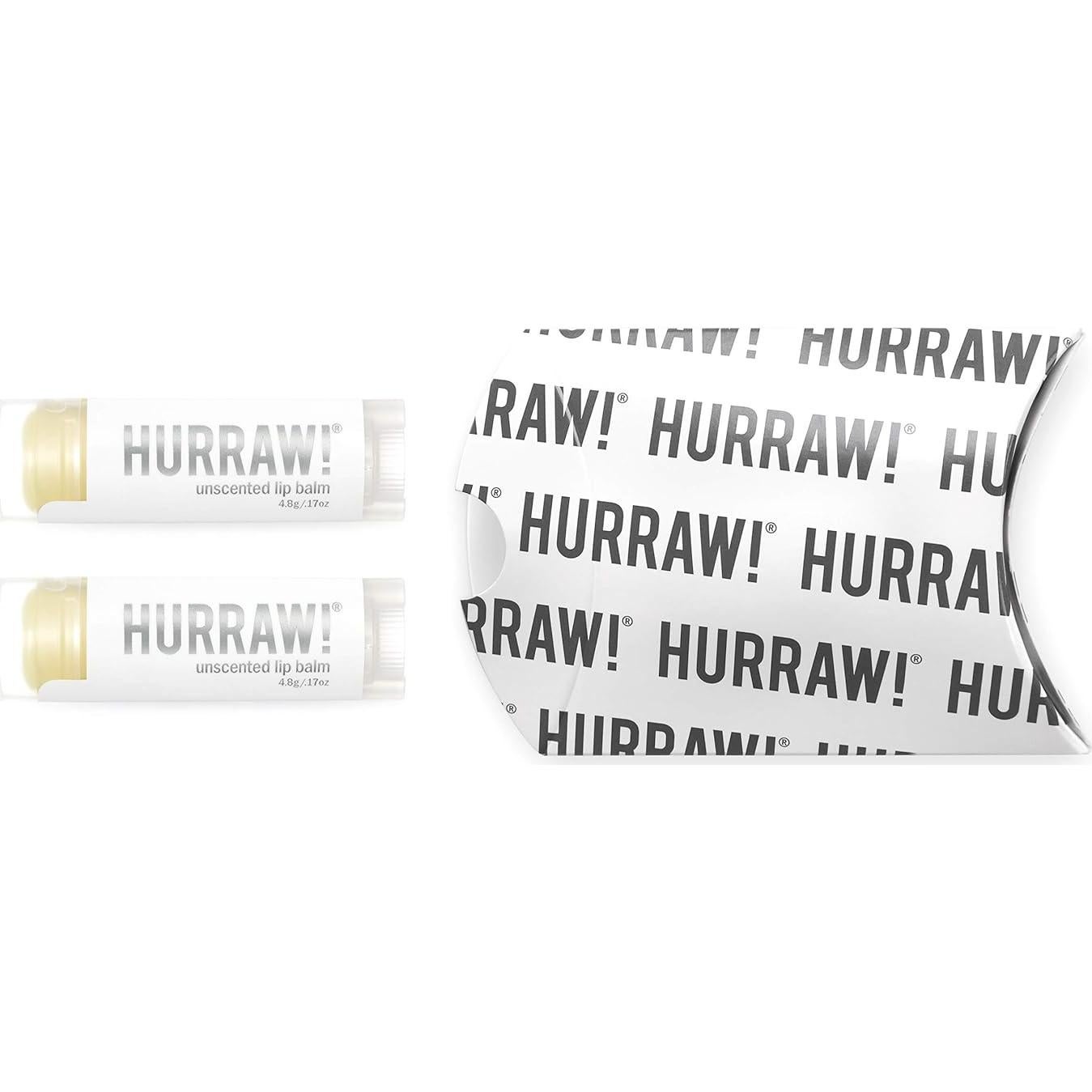 Bálsamo Labial Orgánico Hurraw! Sin Aroma - Paquete de 2