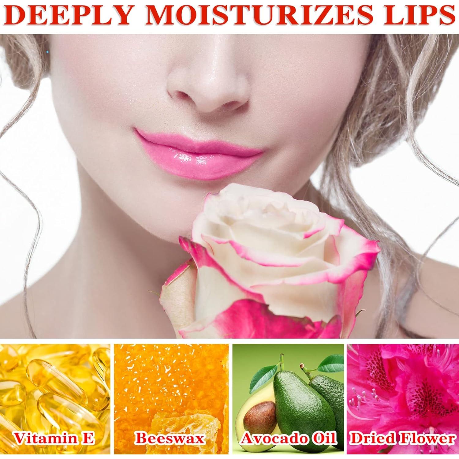 Set de 2 Labiales de Gel LZYLLS con Flor, Cambia de Color