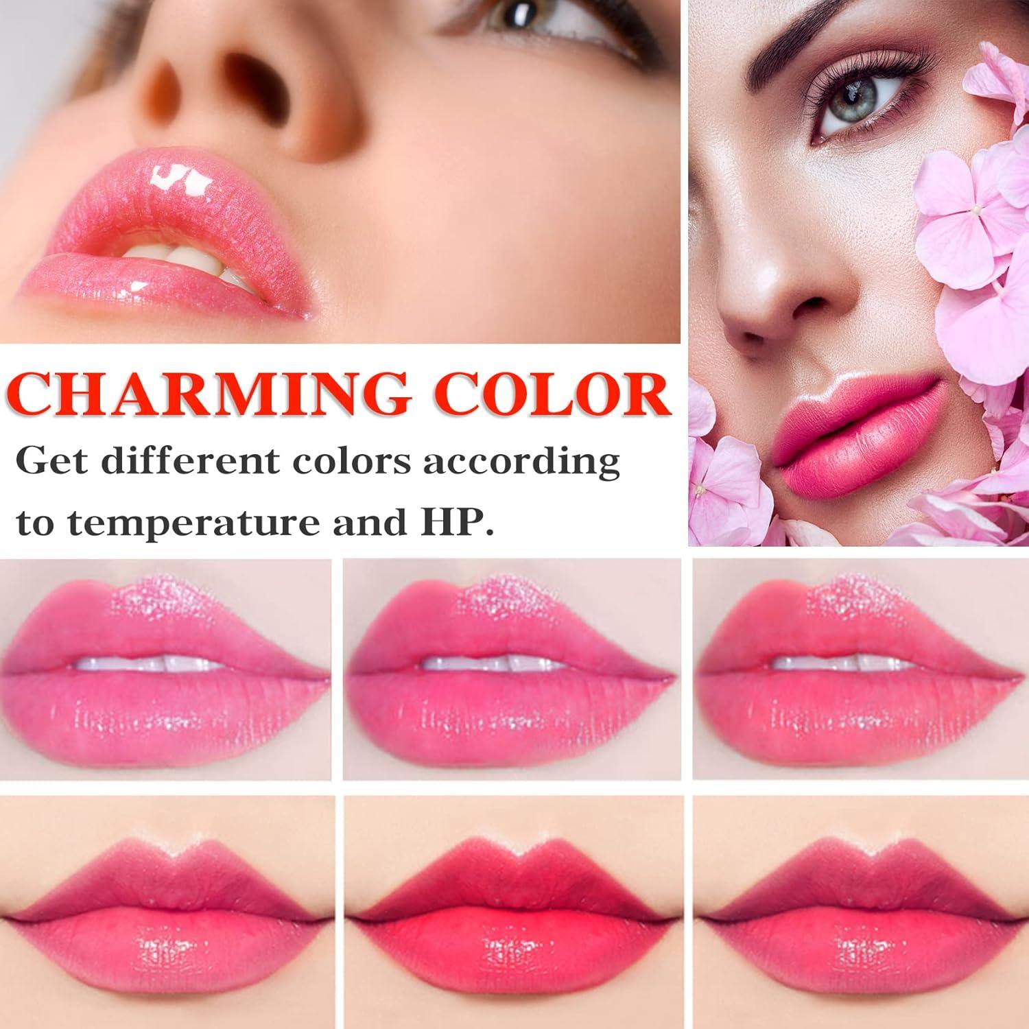 Set de 2 Labiales de Gel LZYLLS con Flor, Cambia de Color