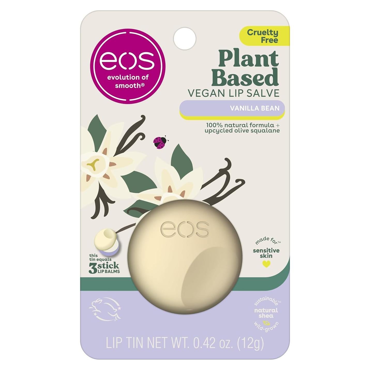 Bálsamo Labial Vegano eos Frijol de Vainilla 11.83 g Natural