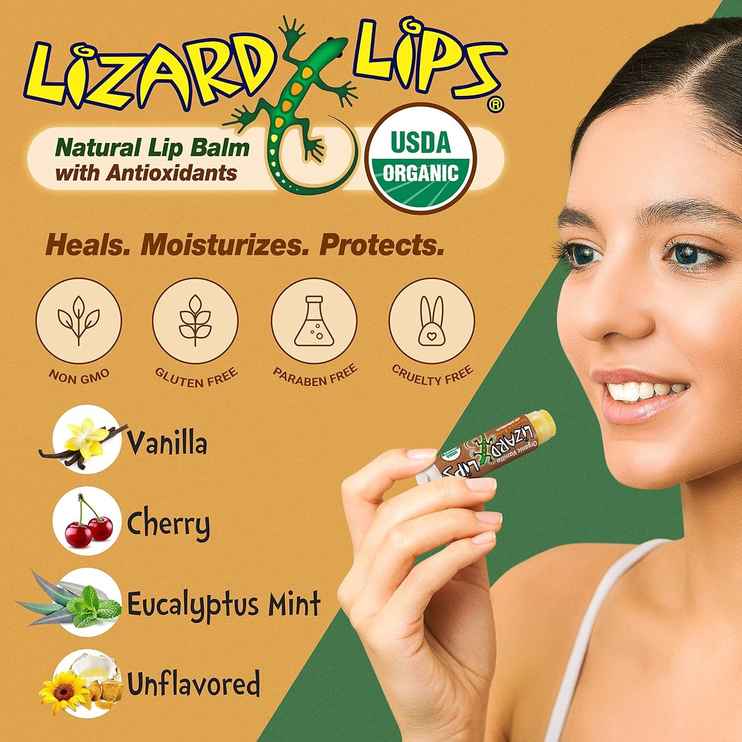 Bálsamo Labial Orgánico Lábios de Lagarto - 4 Sabores
