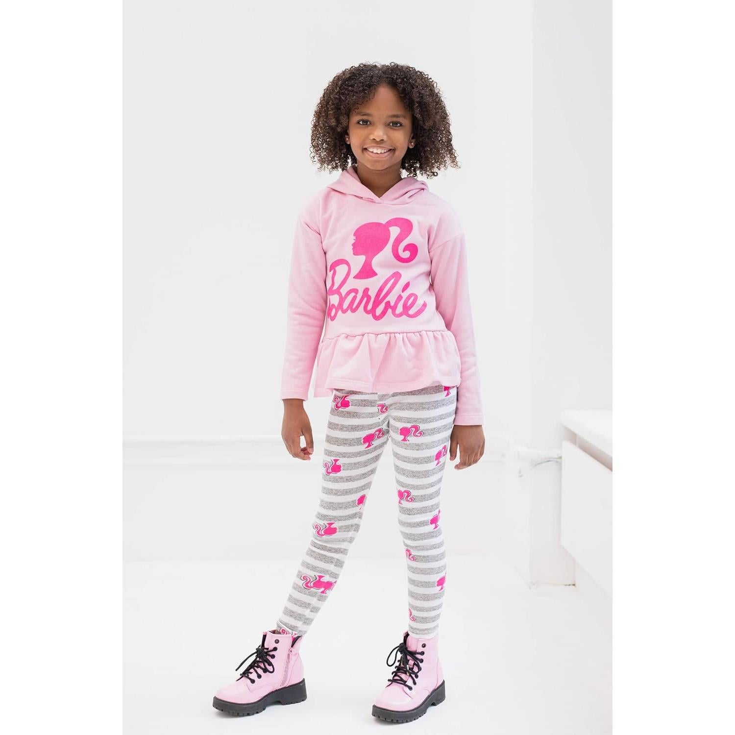 Conjunto sudadera y leggings Barbie para niñas 2T-18-20