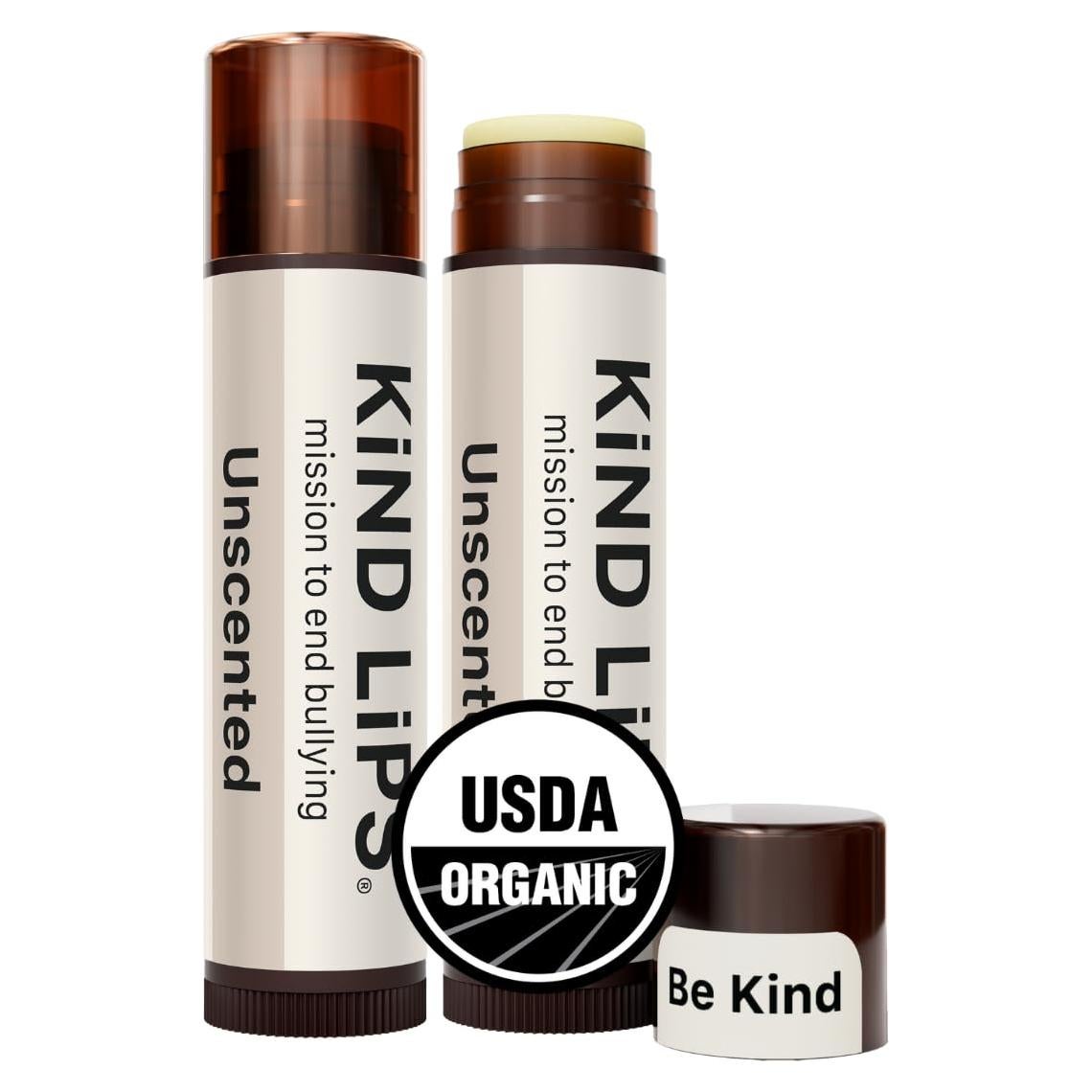 Bálsamo Labial Orgánico Kind Lips Sin Fragancia 2-Pack - Cuidado Natural