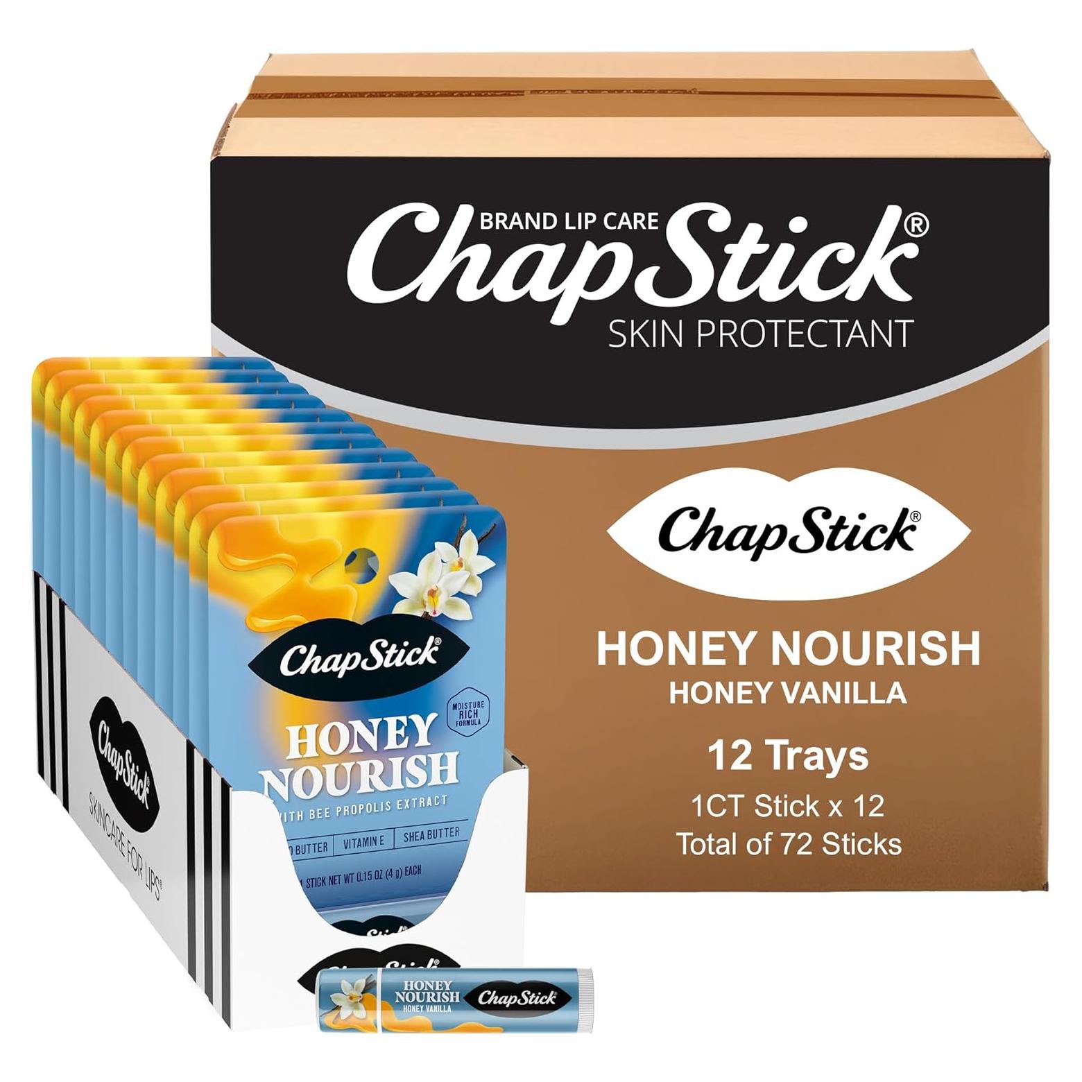 Bálsamo Labial ChapStick Miel Nutritivo 72 Tubos 4.25g