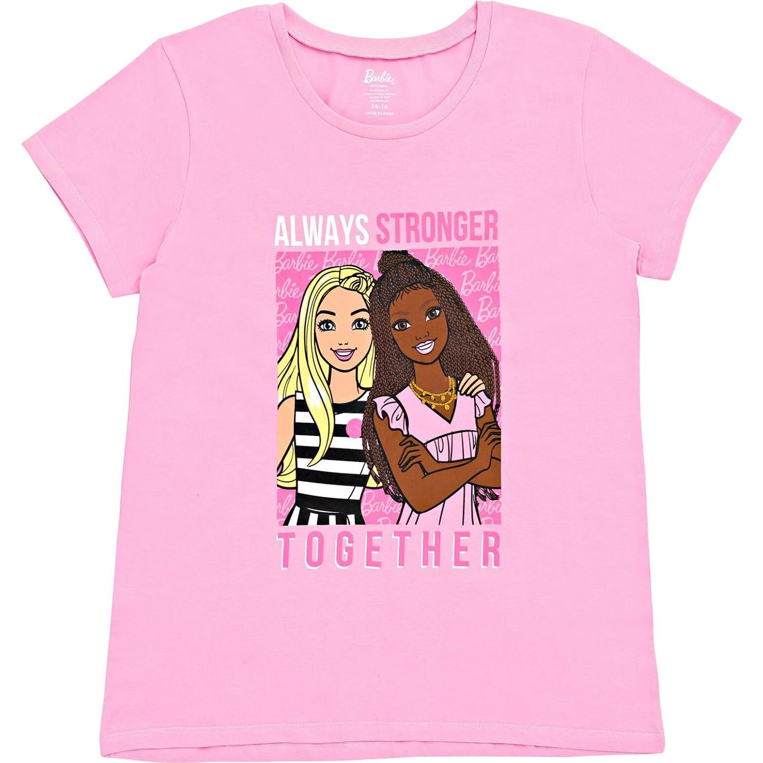 Conjunto camiseta y pantalones cortos Barbie 2T rosa/negro