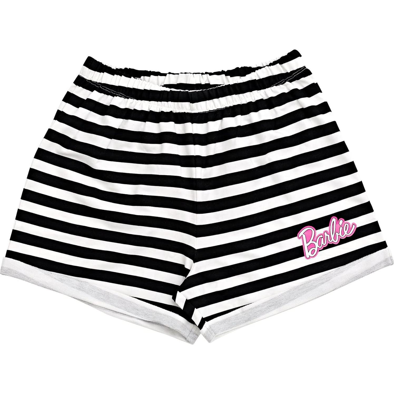 Conjunto camiseta y pantalones cortos Barbie 2T rosa/negro