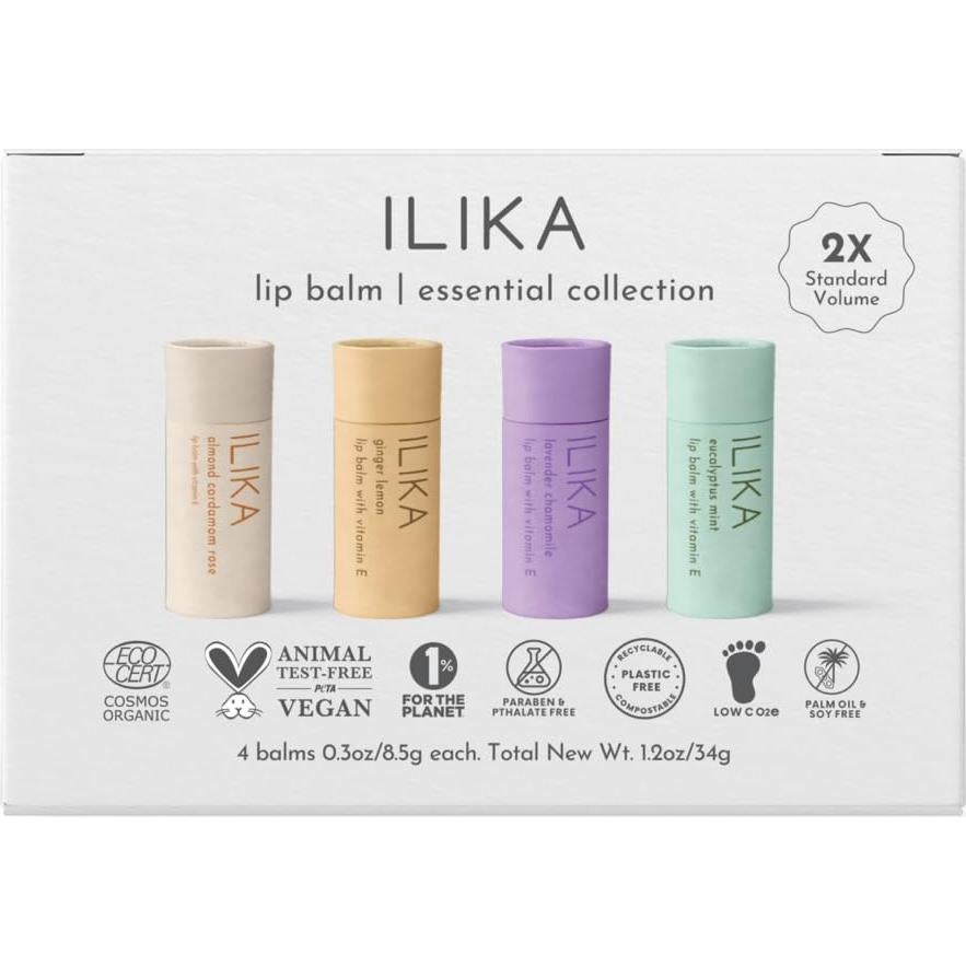 Bálsamo Labial Orgánico ILIKA Jumbo - Paquete de 4 Sabores