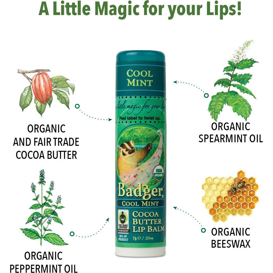 Bálsamo Labial Badger Menta Fresca 7.87 cm 9.07 g