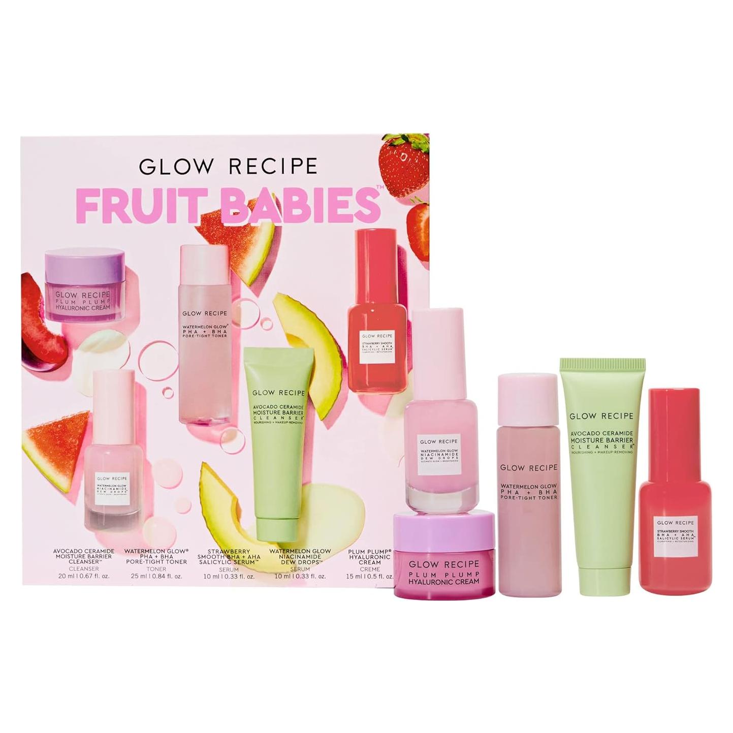 Kit de Cuidado Facial Mini Glow Recipe Fruit Babies - 5 Esenciales