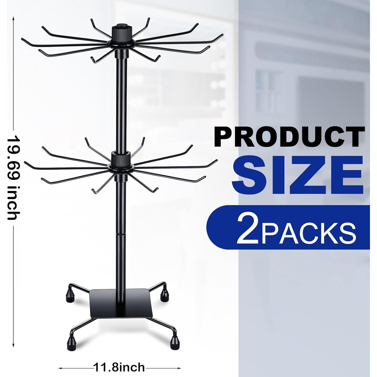 Soporte de Joyería BBTO Rotatorio 50x30 cm 2 Pcs Negro