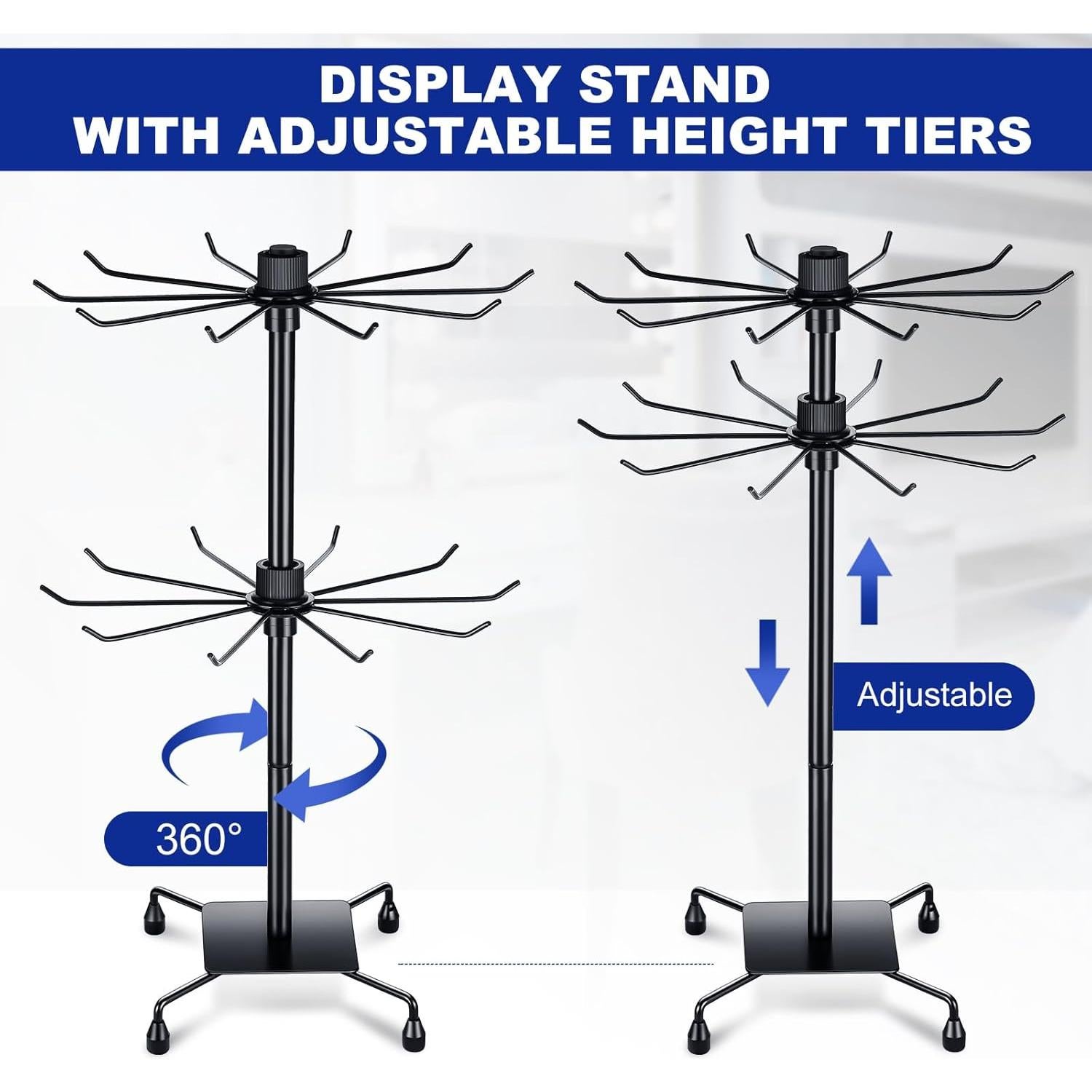 Soporte de Joyería BBTO Rotatorio 50x30 cm 2 Pcs Negro