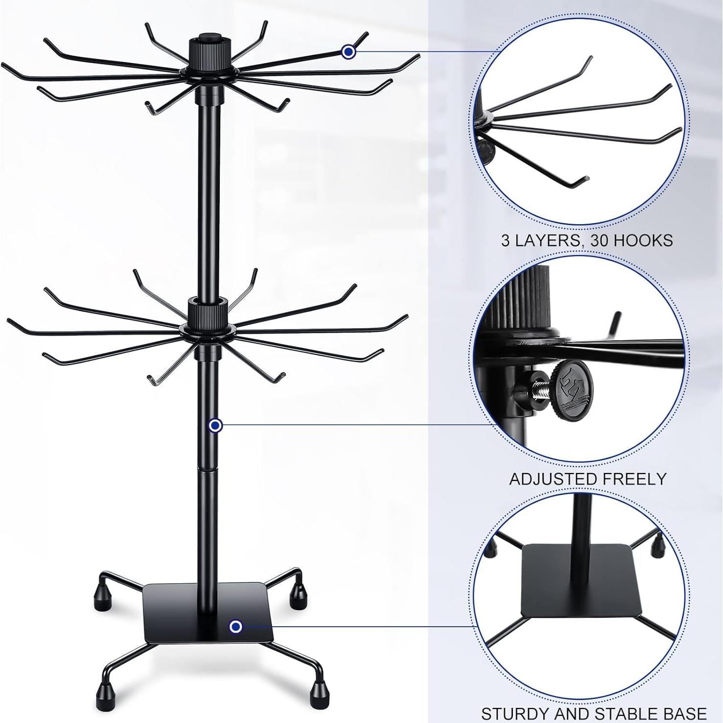 Soporte de Joyería BBTO Rotatorio 50x30 cm 2 Pcs Negro