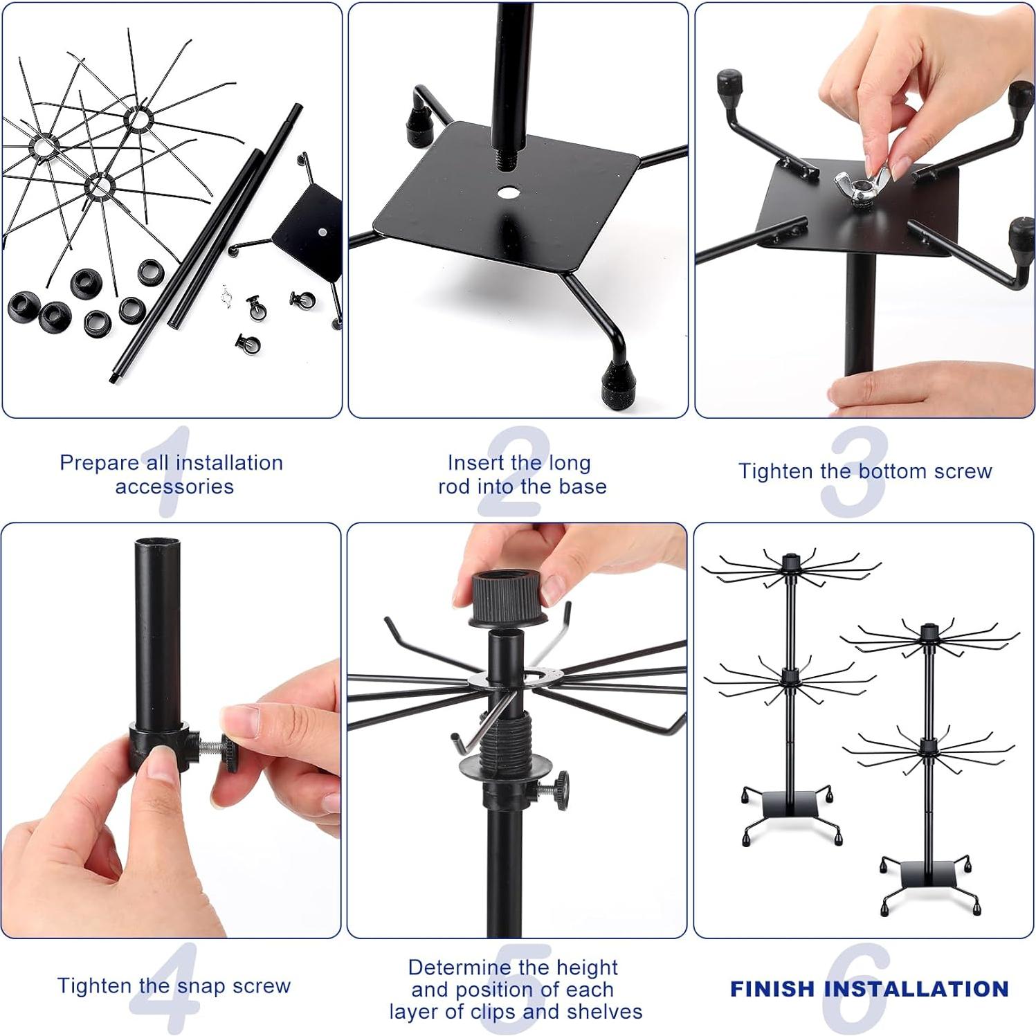 Soporte de Joyería BBTO Rotatorio 50x30 cm 2 Pcs Negro