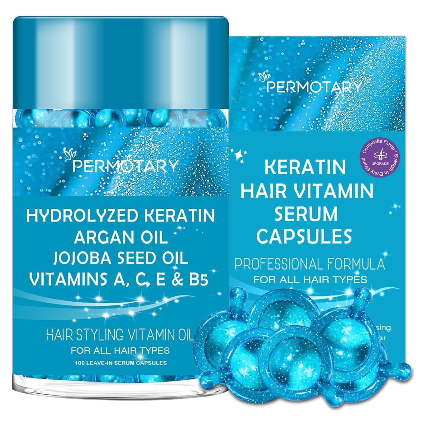 Cápsulas de Suero para Cabello Permotary 100PCS - Aceites y Vitaminas