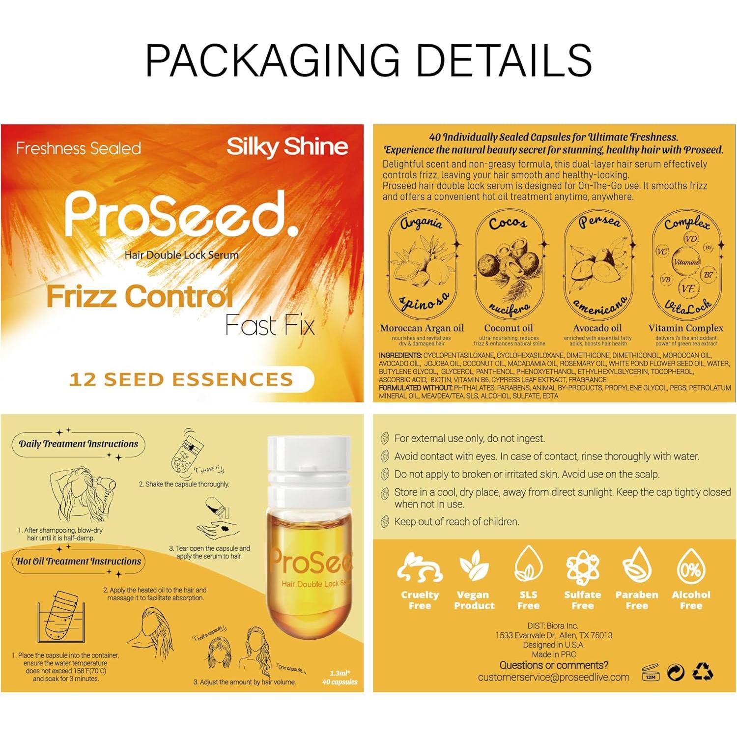 Vitaminas para el Cabello Proseed 3-en-1 - Aceite, Suero y Perfume