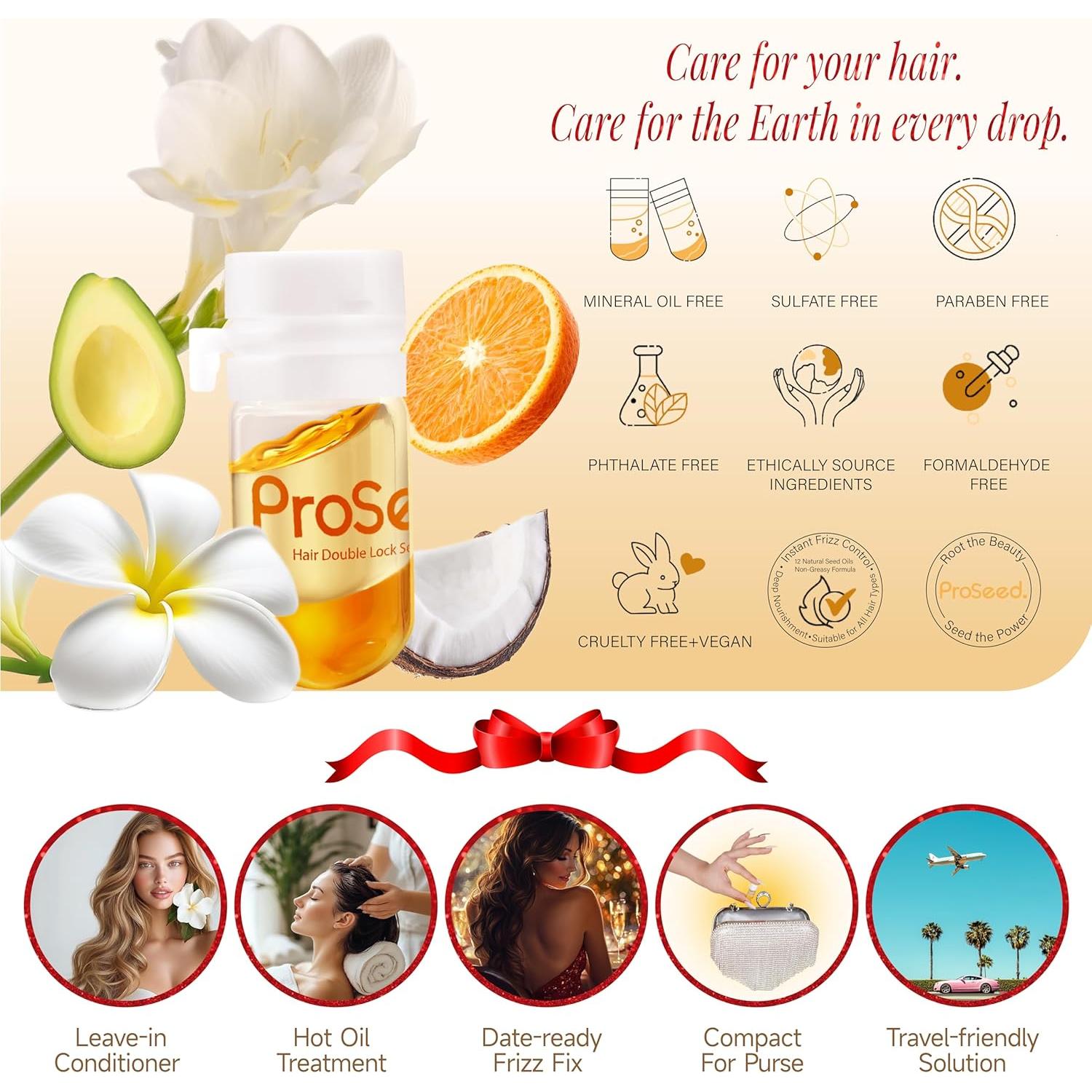 Vitaminas para el Cabello Proseed 3-en-1 - Aceite, Suero y Perfume