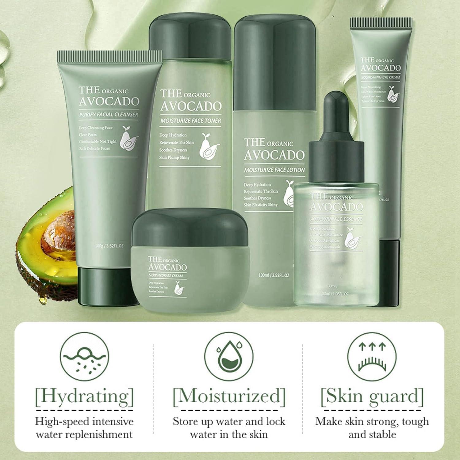 Set de Cuidado Facial Hidratante Aguacate LAIKME 6 Piezas