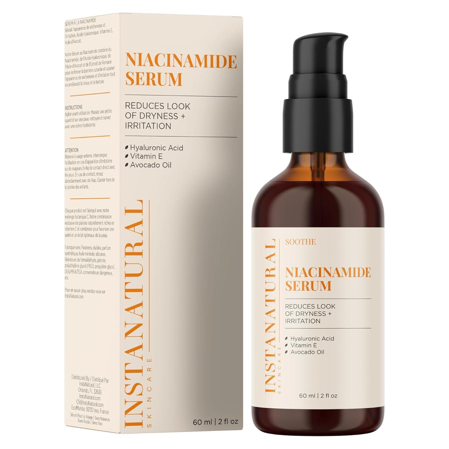 Suero Facial de Niacinamida InstaNatural 59 ml - Hidrata y Reduce Arrugas