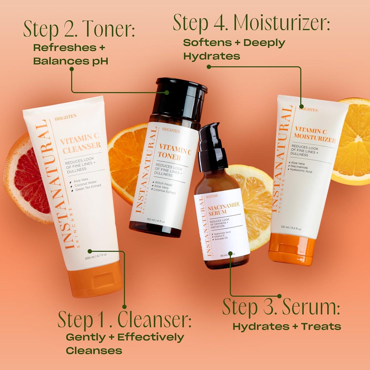 Suero Facial de Niacinamida InstaNatural 59 ml - Hidrata y Reduce Arrugas